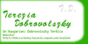 terezia dobrovolszky business card
